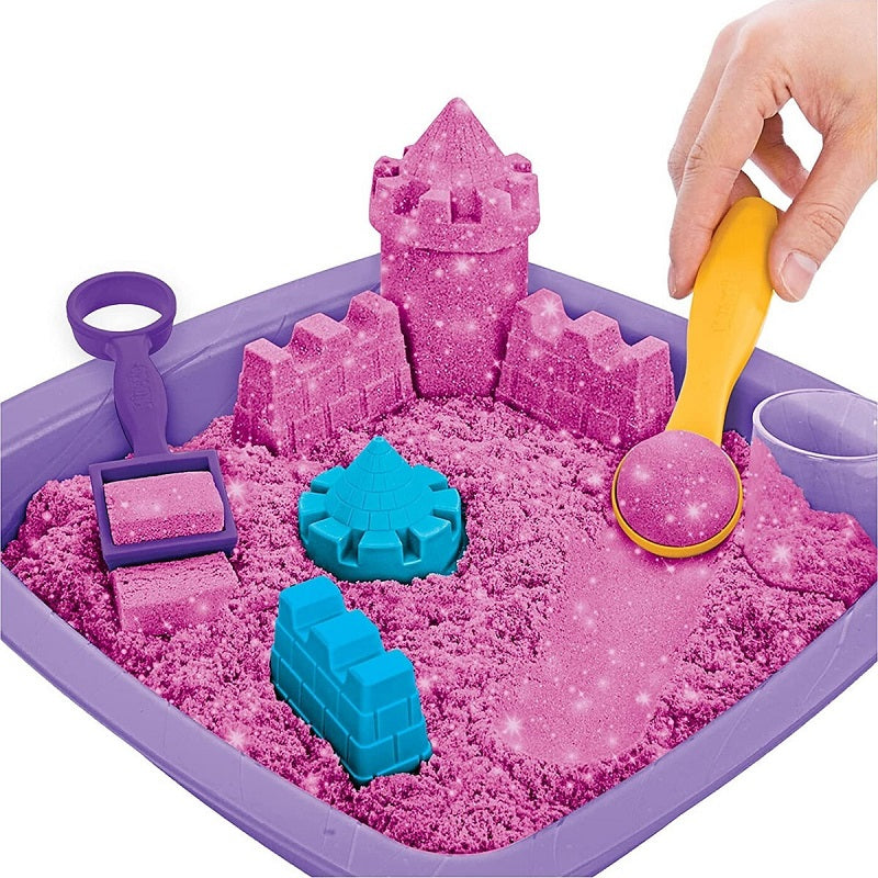 Spin Master Παιχνίδι Κατασκευών με Άμμο Kinetic Sand Sparkle Sandcastle Set Pink για Παιδιά 3+ Ετών