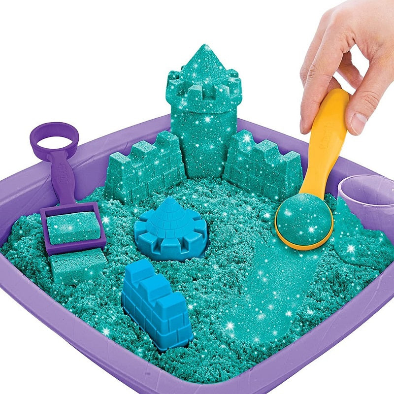 Spin Master Παιχνίδι Κατασκευών με Άμμο Kinetic Sand Sparkle Sandcastle Set Green για Παιδιά 3+ Ετών