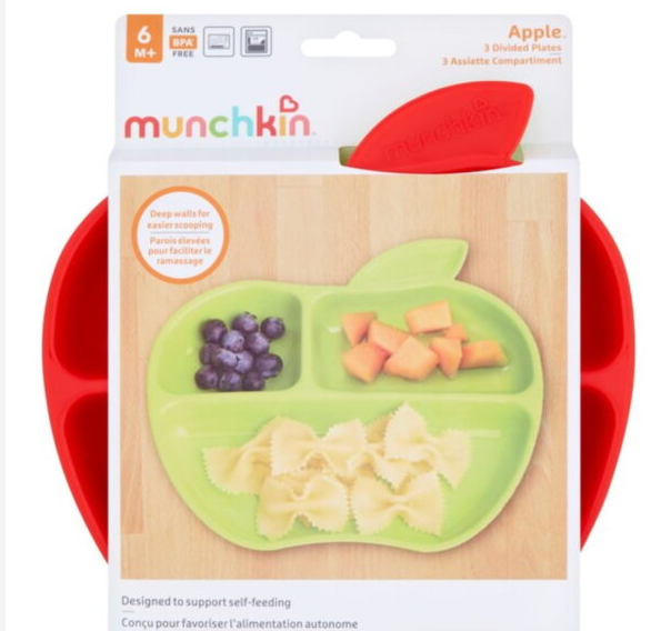 Munchkin Σετ 3 Μπολ σε σχήμα μήλου “Apple Plates” 6m+ 12102