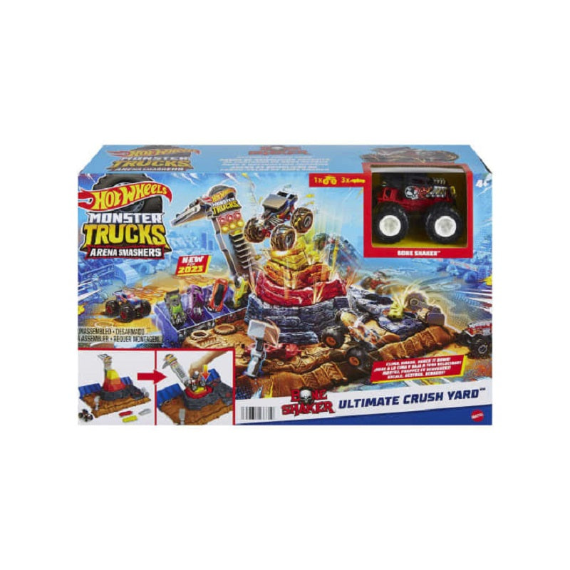 Mattel Hot Wheels – Monster Trucks Arena Smashers Bone Shaker Ultimate Crush Yard Playset HNB96