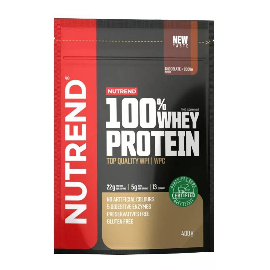 Nutrend 100% Whey Πρωτεΐνη Ορού Γάλακτος Χωρίς Γλουτένη 400gr Chocolate Cocoa