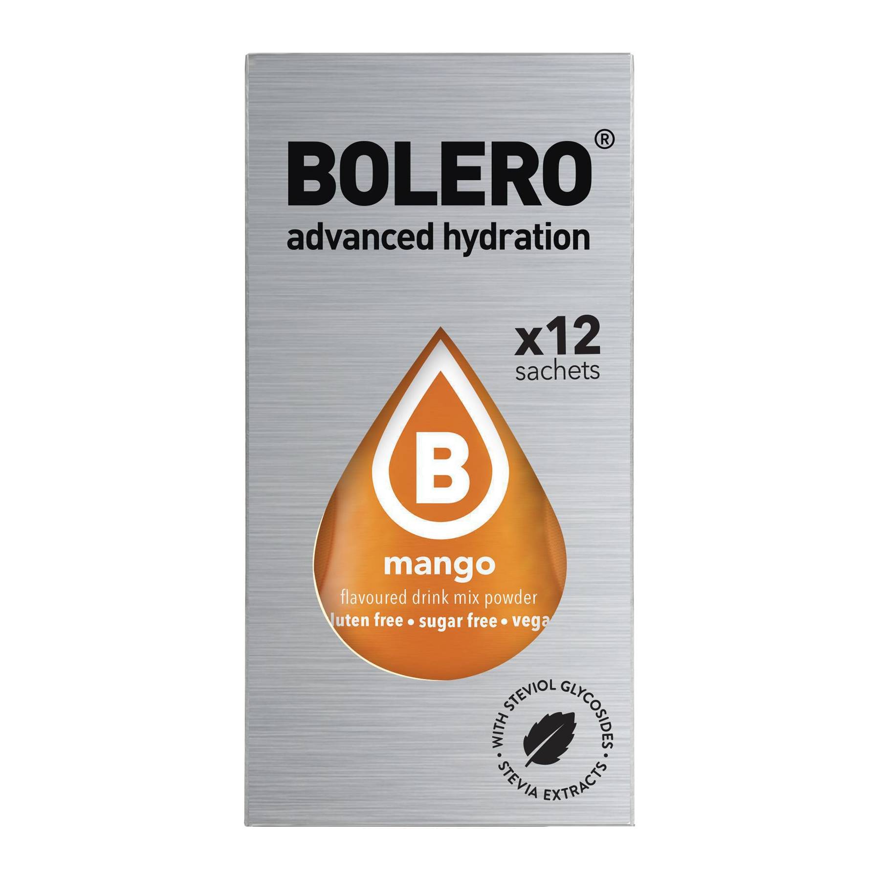 Bolero Χυμός σε Σκόνη 500ml σε Νερό Μάνγκο Χωρίς Ζάχαρη 3gr 12τμχ