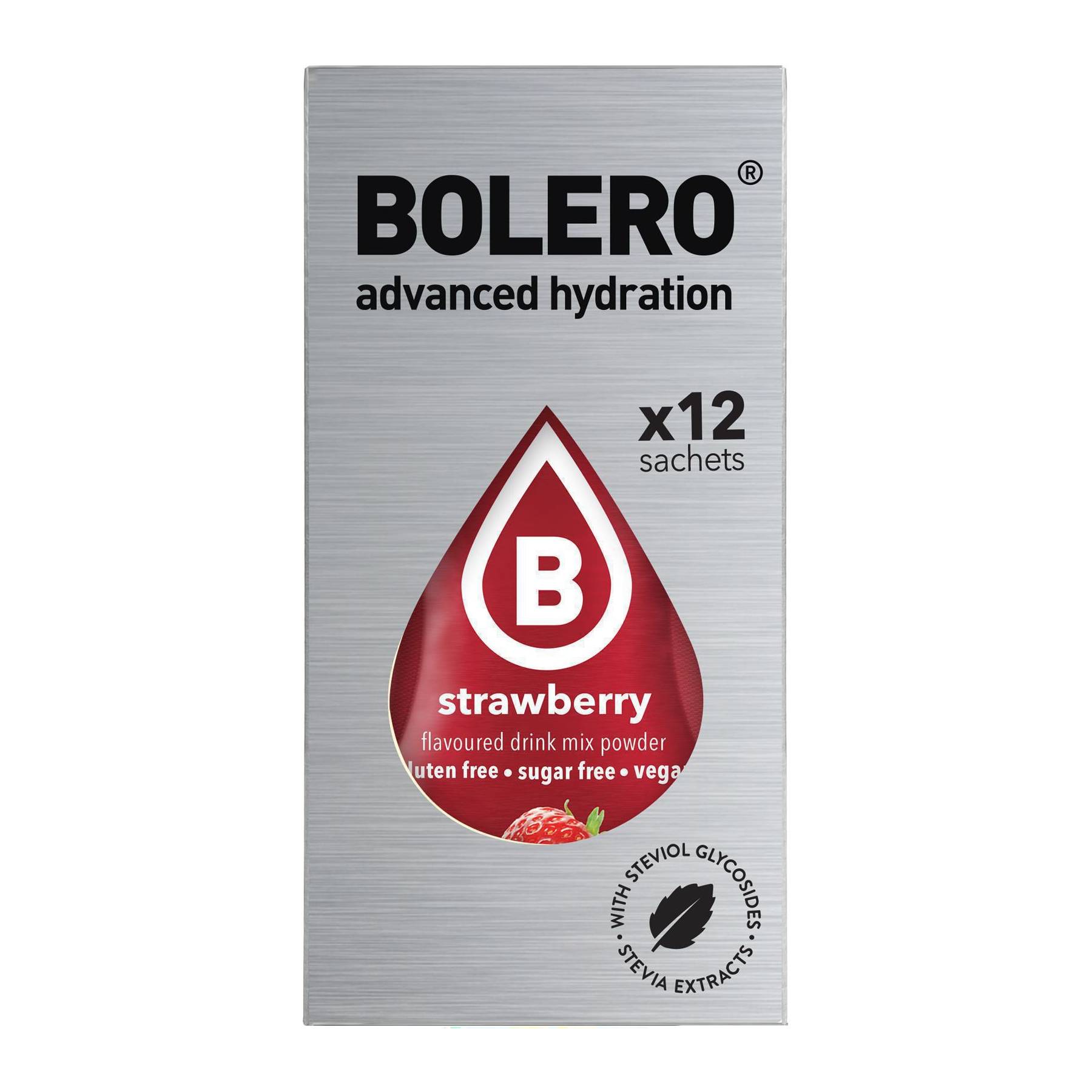 Bolero Χυμός σε Σκόνη 500ml σε Νερό Φράουλα Χωρίς Ζάχαρη 3gr 12τμχ