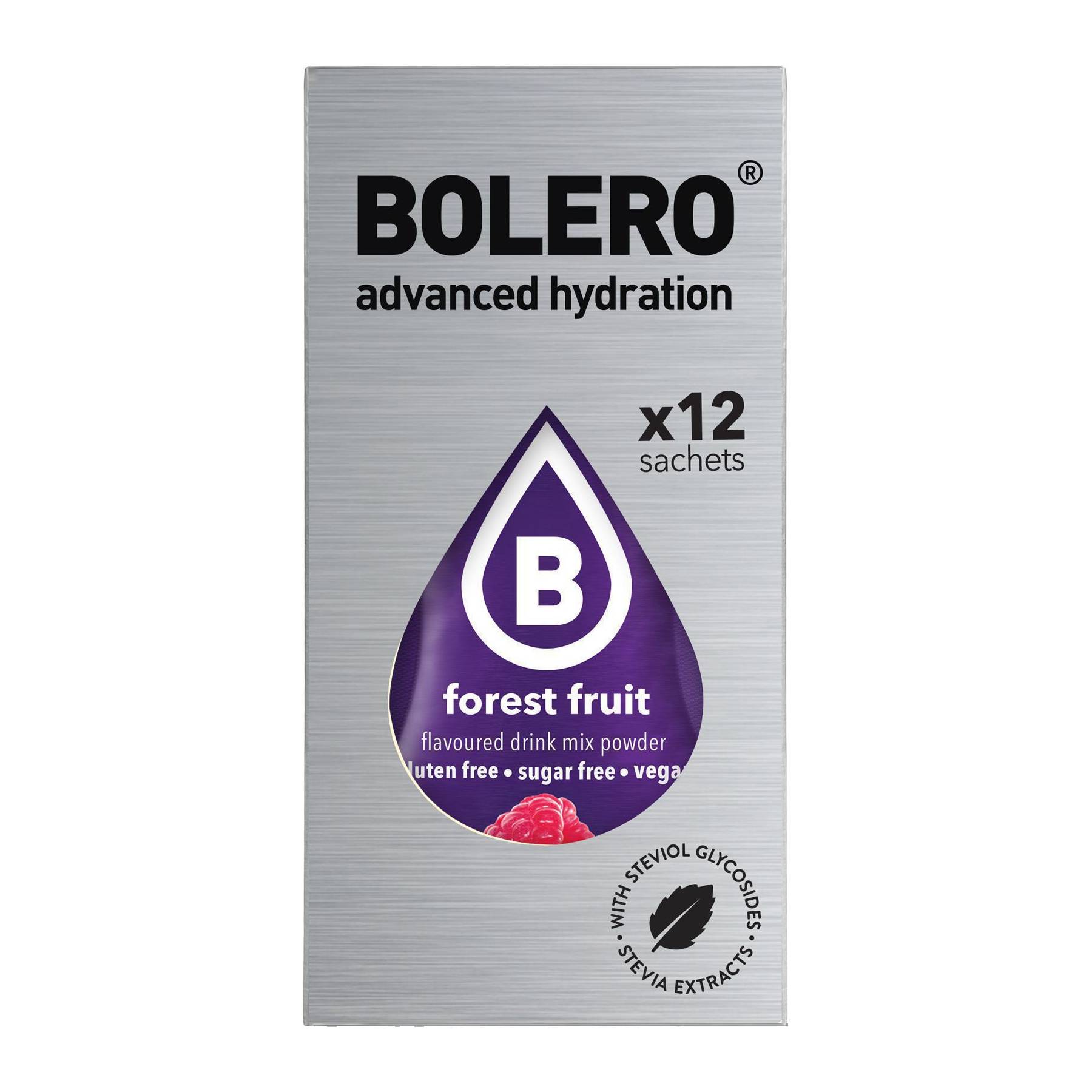 Bolero Χυμός σε Σκόνη 500ml σε Νερό Χωρίς Ζάχαρη 3gr 12τμχ Forest Fruit