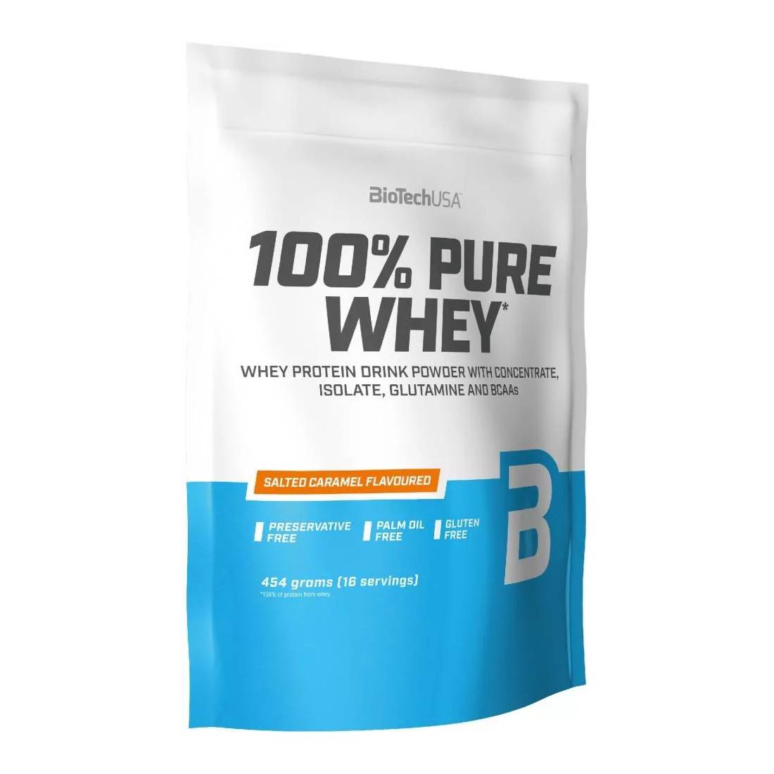 BioTechUSA 100% Pure Whey (1kg) – Premium Πρωτεΐνη Ορού Γάλακτος Salted Caramel