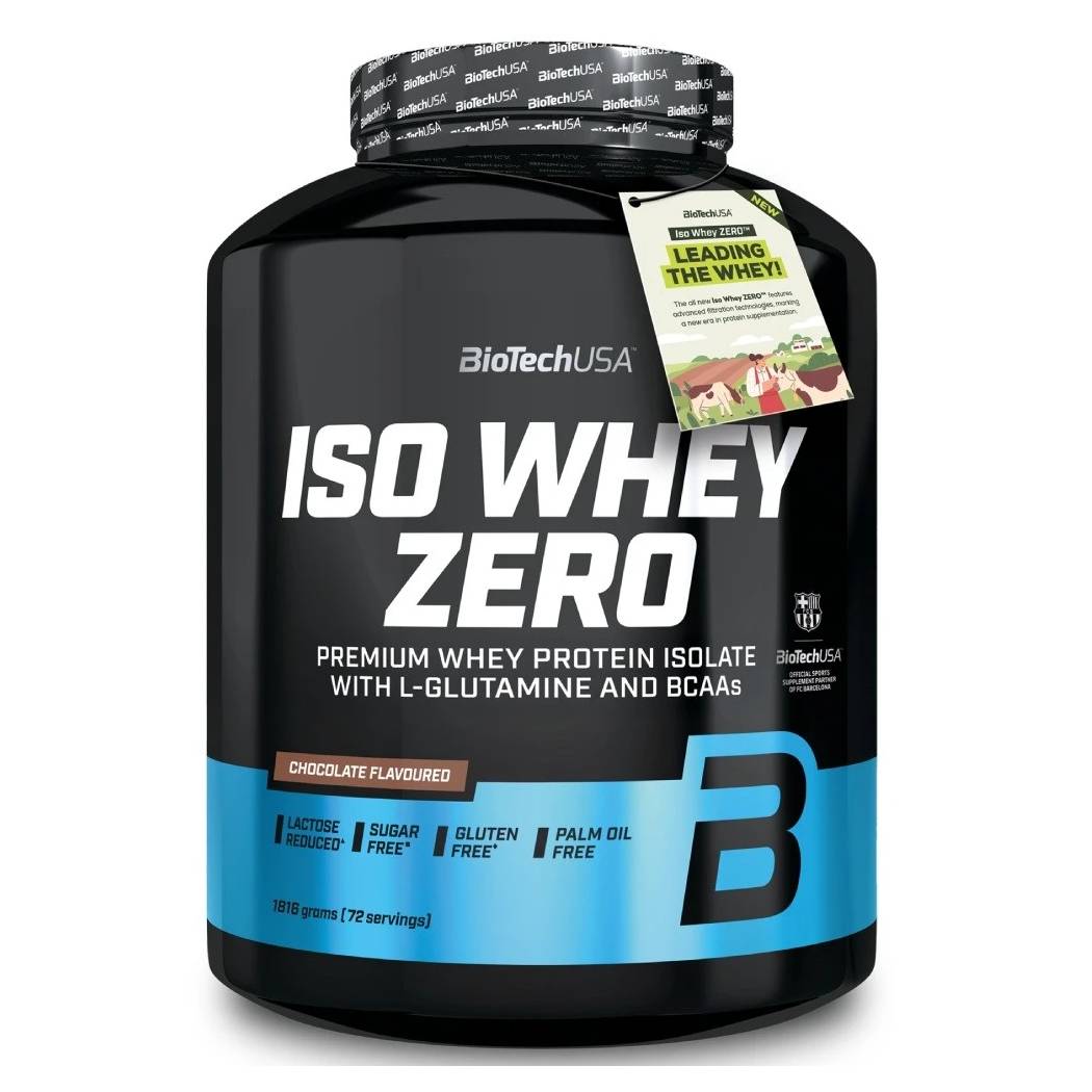 Biotech USA Iso Whey Zero With Glutamine & BCAAs Πρωτεΐνη Ορού Γάλακτος Χωρίς Γλουτένη & Λακτόζη 1.816kg Chocolate