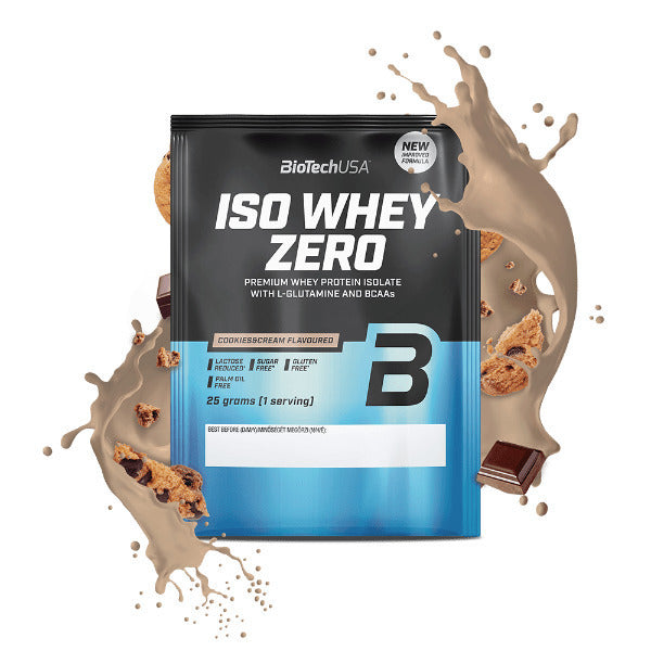 Biotech USA Iso Whey Zero With Glutamine & BCAAs Πρωτεΐνη Ορού Γάλακτος Χωρίς Γλουτένη & Λακτόζη 25gr Cookies&Cream