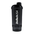 Biotech USA Wave+ Compact Shaker Πρωτεΐνης 500ml (+150ML) Πλαστικό Μαύρο