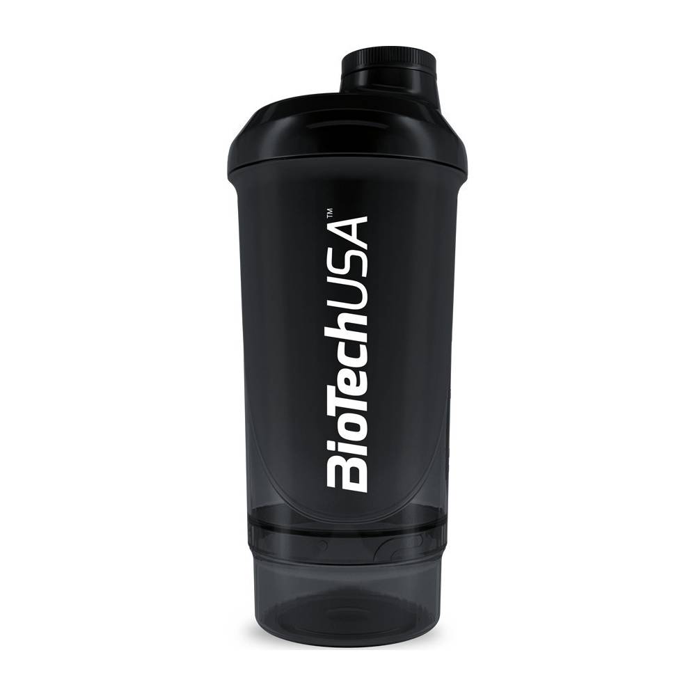 Biotech USA Wave+ Compact Shaker Πρωτεΐνης 500ml (+150ML) Πλαστικό Μαύρο