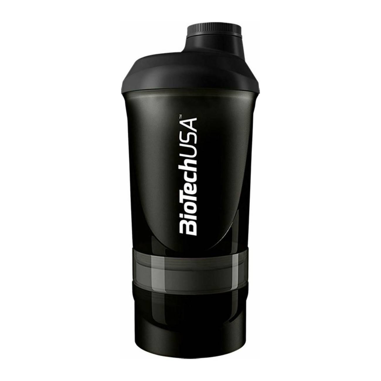 Biotech USA Wave Shaker Πρωτεΐνης 600ml Πλαστικό Μαύρο (+200ml+150ml)