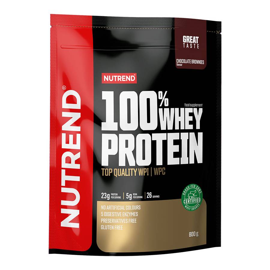 Nutrend 100% Whey Πρωτεΐνη Ορού Γάλακτος Χωρίς Γλουτένη 800g Chocolate Brownies
