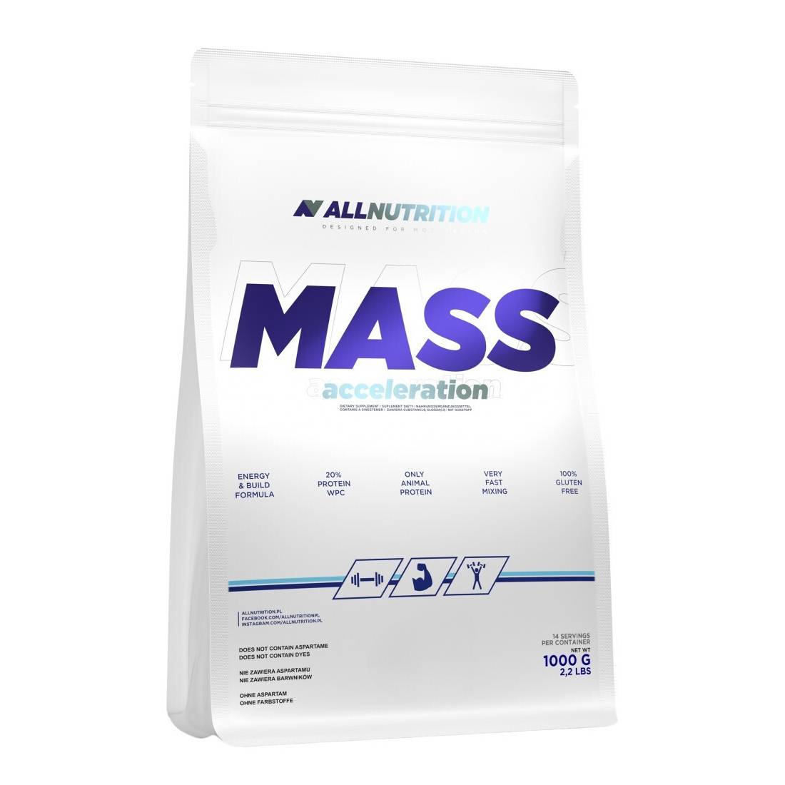 AllNutrition Mass Acceleration (1kg) – Cookies & Cream