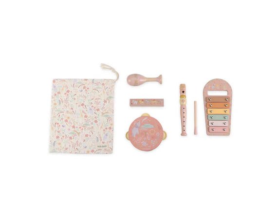 LITTLE DUTCH. Σετ μουσικών οργάνων Safari Friends FSC (ροζ) LD7474