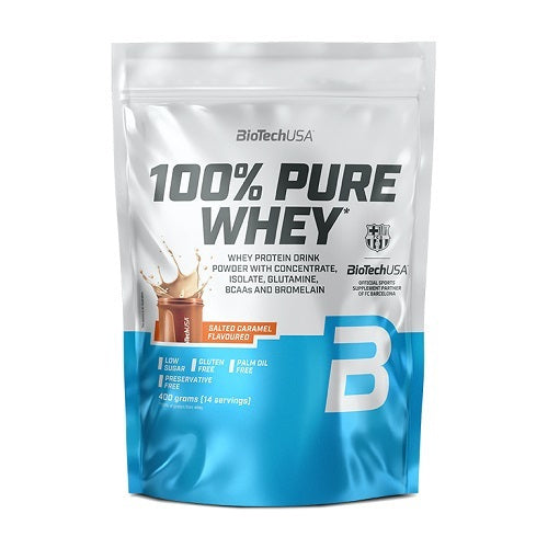 BioTechUSA 100% Pure Whey (400g) – Premium Πρωτεΐνη Ορού Γάλακτος Salted Caramel