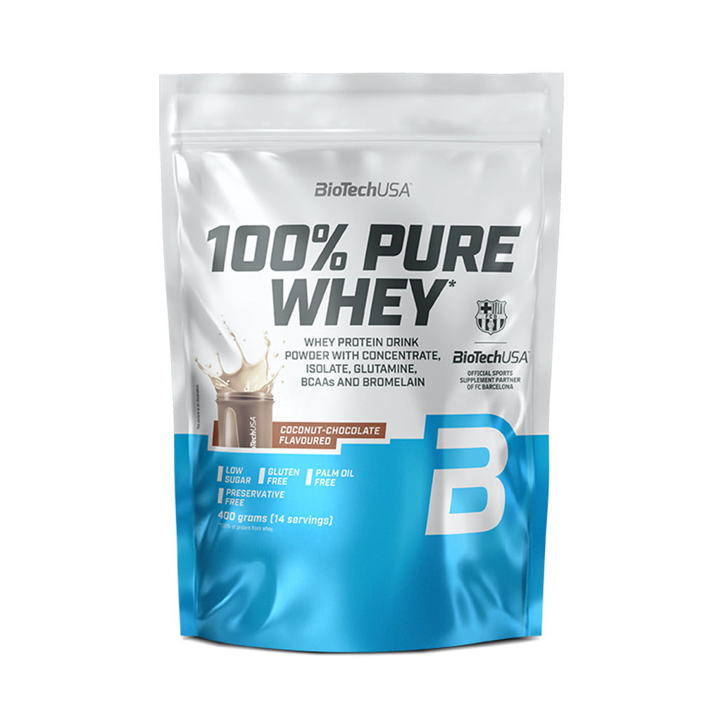 BioTechUSA 100% Pure Whey (400g) – Premium Πρωτεΐνη Ορού Γάλακτος Coconut-Chocolate