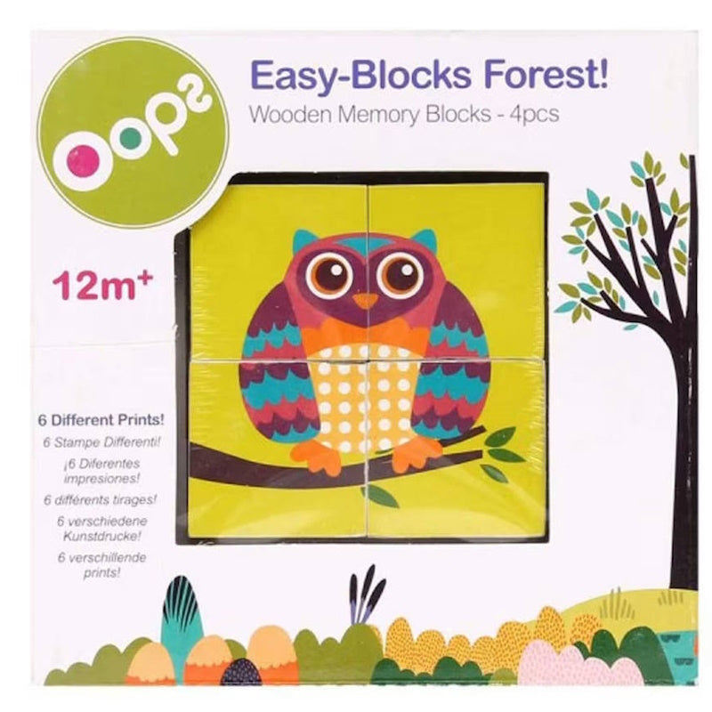 Oops Ξύλινο Παιδικό Puzzle Easy Blocks 4pcs (Διάφορα Σχέδια) 1τμχ