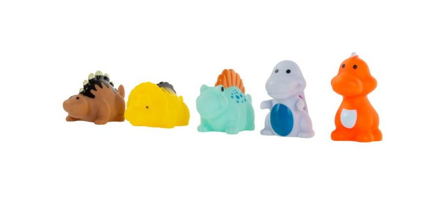 Akuku Παιχνίδια Μπάνιου Μπουγελοφατσάκια Δεινόσαυροι (Σετ των 5) A0169