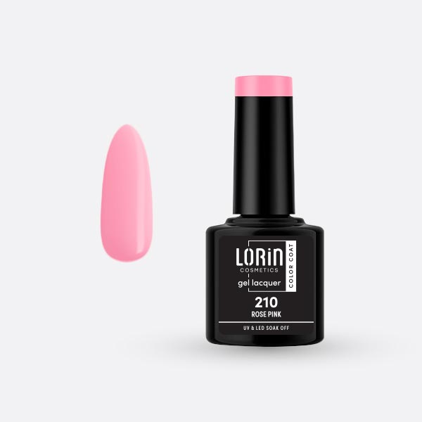 Lorin Gel Lacquer Ημιμόνιμο Βερνίκι 8ml. #210 (Rose Pink)