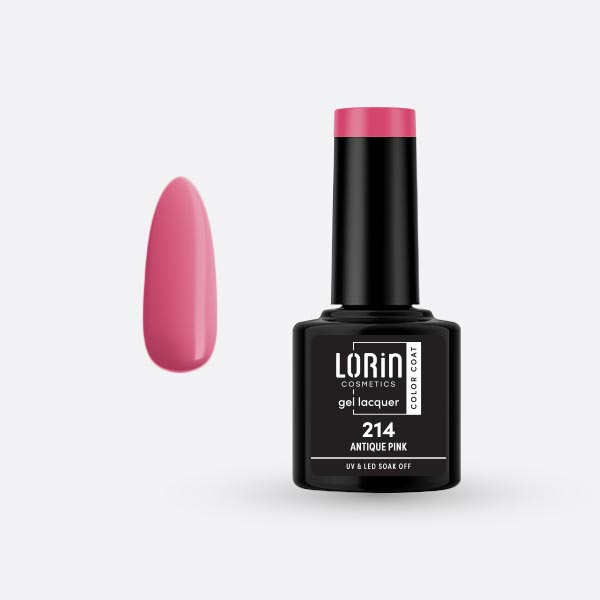 Lorin Gel Lacquer Ημιμόνιμο Βερνίκι 8ml. #214 (Antique Pink)