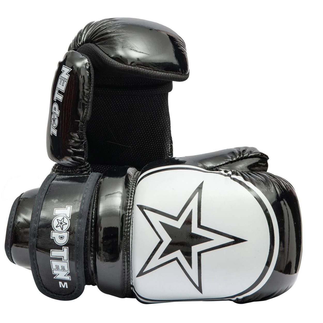 Pointfighting Γάντια TOP TEN POINTFIGHTER Glossy BLOCK STAR Μάυρο/Άσπρο