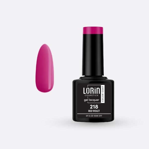 Lorin Gel Lacquer Ημιμόνιμο Βερνίκι 8ml. #218 (Red Violet)
