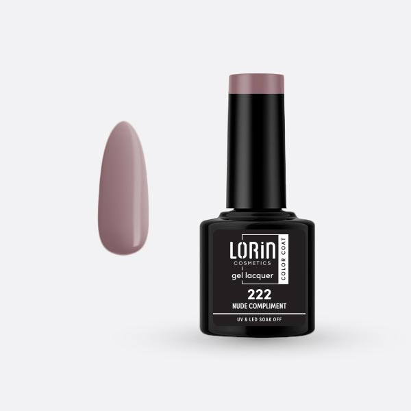 Lorin Gel Lacquer Ημιμόνιμο Βερνίκι 8ml. #222 (Nude Compliment)