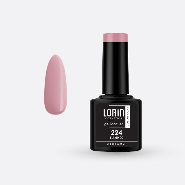 Lorin Gel Lacquer Ημιμόνιμο Βερνίκι 8ml. #224 (Flamingo)