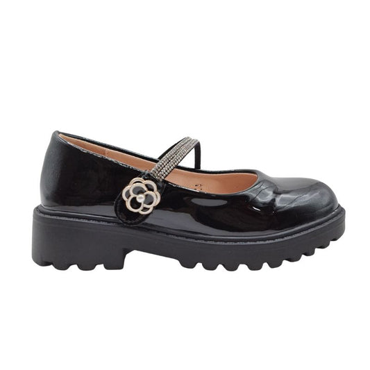 Alegria shoes 122503W Μπαρέτα για κορίτσι ανατομική σε συνθετικό υλικό Μαύρο λουστρίν