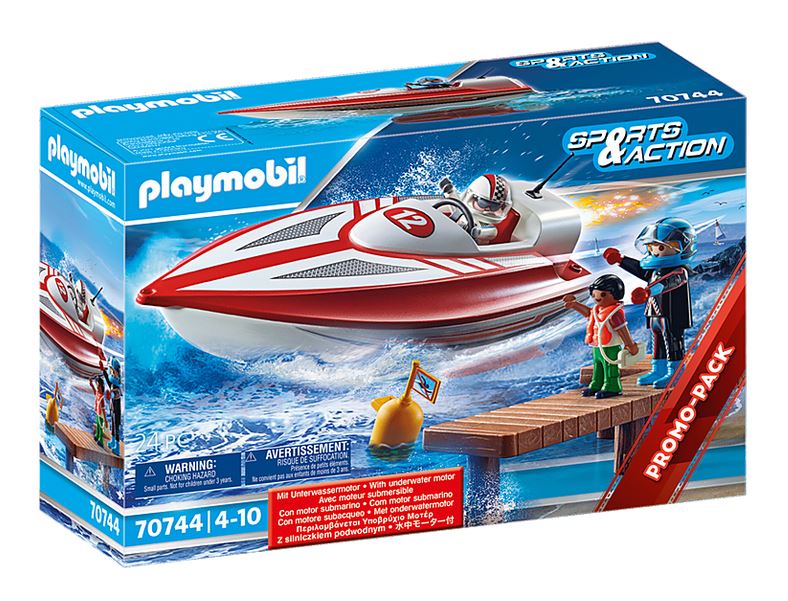 PLAYMOBIL SPORTS AND ACTION ΑΓΩΝΙΣΤΙΚΟ ΤΑΧΥΠΛΟΟ ΣΚΑΦΟΣ ΜΕ ΜΟΤΕΡ