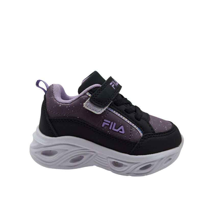 Fila Flash Gordon 6V 7AF53019-801  Αθλητικό με φωτάκια για κορίτσι σε συνθετικό δέρμα Μωβ-Μαύρο