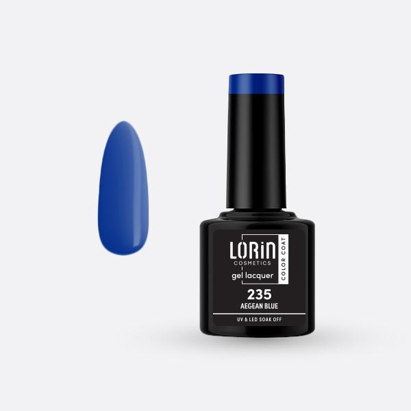 Lorin Gel Lacquer Ημιμόνιμο Βερνίκι 8ml. #235 (Aegean Blue)