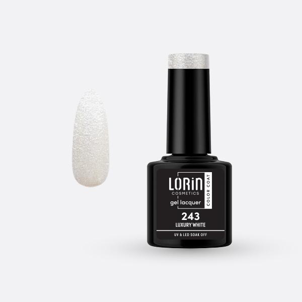 Lorin Gel Lacquer Ημιμόνιμο Βερνίκι 8ml. #243 (Luxury White)