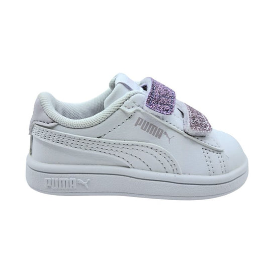 Puma Smsh3.OL 395610 06 Sneaker για κορίτσι σε συνθετικό δέρμα Glitter Μωβ-Λευκό