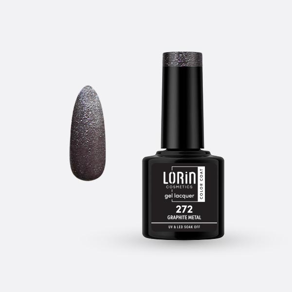 Lorin Gel Lacquer Ημιμόνιμο Βερνίκι 8ml. #272 (Graphite Metal)