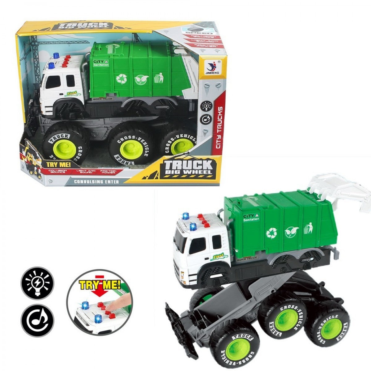 SNAINTER TOYS ΟΧΗΜΑ ΑΝΑΚΥΚΛΩΣΗΣ FRICTION 34ΕΚ ΜΕ ΗΧΟΥΣ ΚΑΙ ΦΩΣ