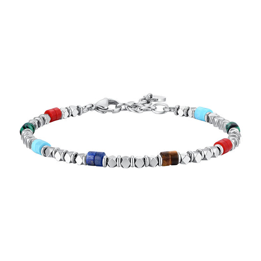 Βραχιόλι ατσάλι LUCA BARRA BA1868 με πέτρες multicolor.