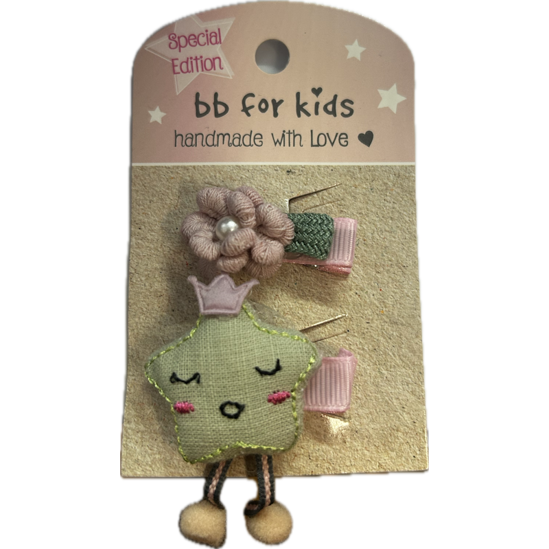 bb Klostermann Παιδικά Κοκαλάκια Handmade clips (Λουλούδι & Αστέρι)