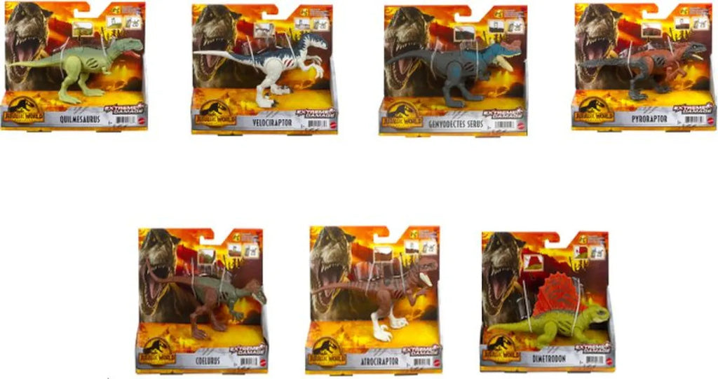 Mattel Extreme Damage Δεινόσαυροι Με Σπαστά Μέλη 7 Σχέδια (GWN13)