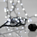 100 Led Σειρά, 3mm, 31V Μετασχηματιστή, 4 Επεκτάσεις Εως 3 Σετ, Πράσινο PVC Καλώδιο, Λευκό Led ανα 5εκ., Προέκταση Παροχής 3m, IP 44