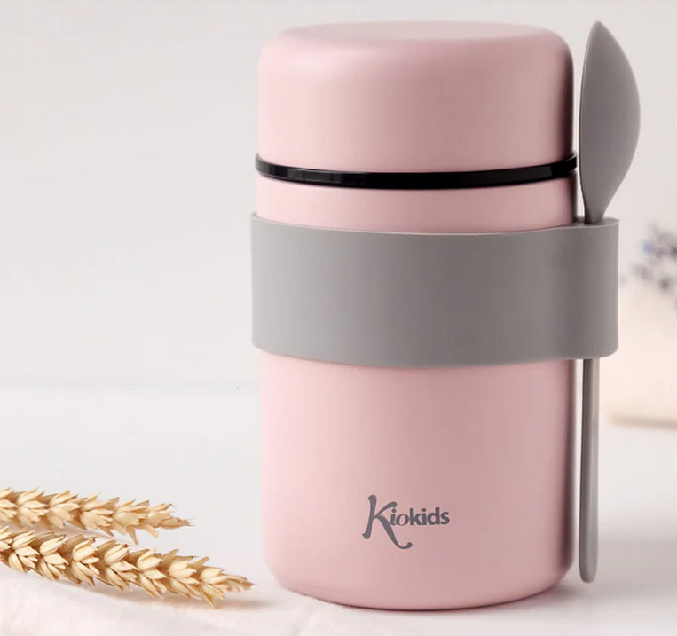 Kiokids Βρεφικό Θερμός Φαγητού με Κουταλάκι Ροζ 500ml.  3598