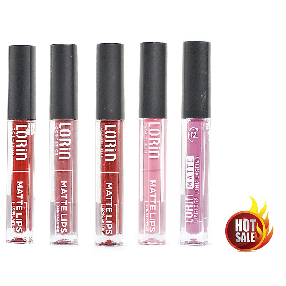 Lorin Hot Deal Set 5pcs Ανεξίτηλα Lipgloss Matte