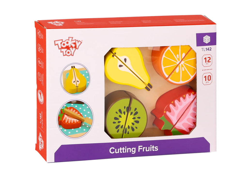 Tooky Toy Ξύλινα Σφηνώματα Σε Δίσκο Κοπής-Φρούτα (TL142)