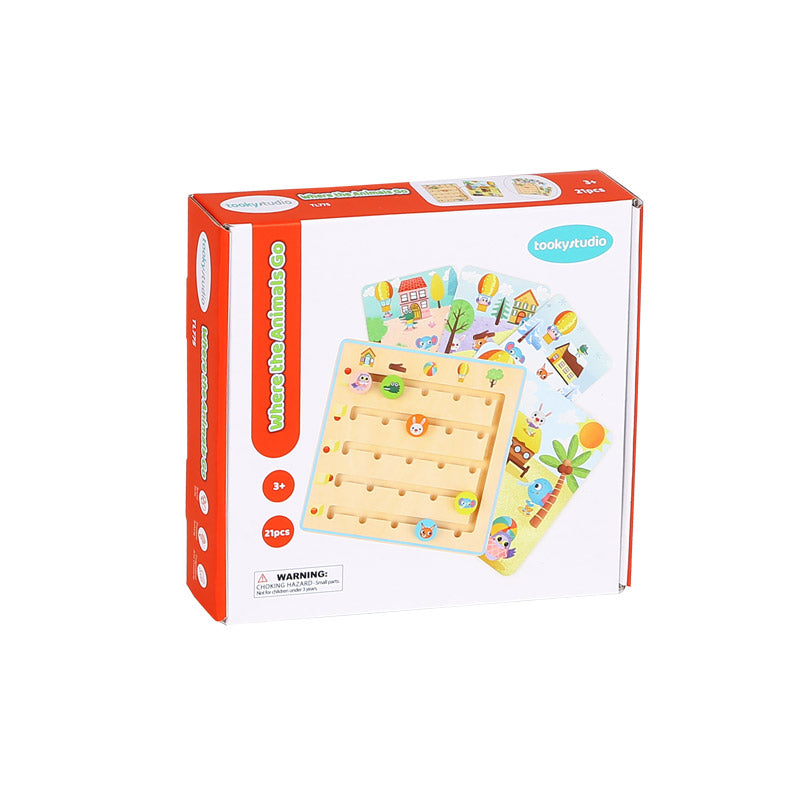 Tooky Toy Ξύλινο Παιχνίδι Που Πάνε Τα Ζωάκια (TL775)