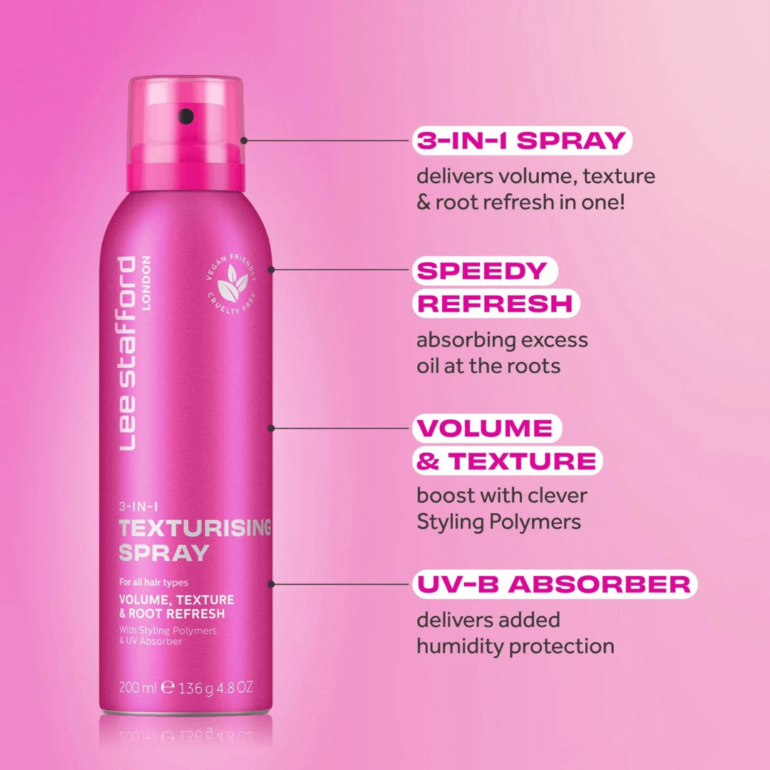 3-in-1 Λακ Μαλλιών Για Δυνατό Κράτημα Texturising Spray 200ml | Lee Stafford