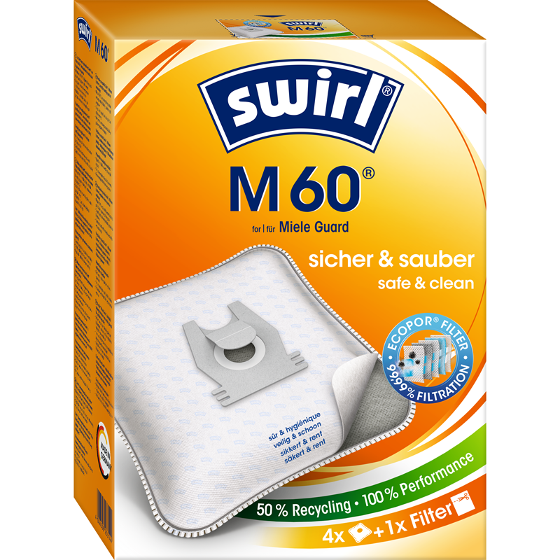 ΣΑΚΟΥΛΕΣ ΣΚΟΥΠΑΣ SWIRL M60/4 ECOPOR ΣΥΜΒΑΤΗ MIELE