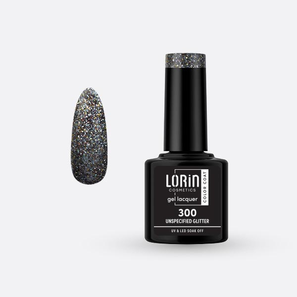 Lorin Gel Lacquer Ημιμόνιμο Βερνίκι 8ml. #300 (Unspecified Glitter)