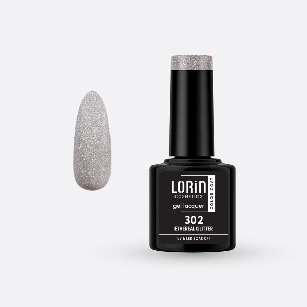 Lorin Gel Lacquer Ημιμόνιμο Βερνίκι 8ml. #302 (Ethereal Glitter)