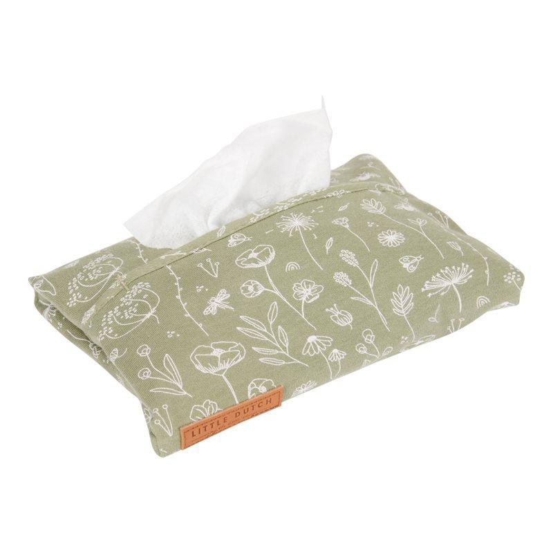 Little Dutch Υφασμάτινη θήκη για μωρομάντηλα Wild Flowers Olive LD30321011