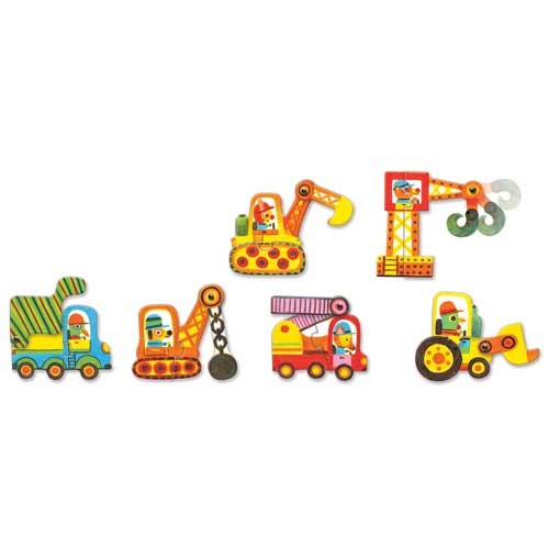 Djeco 6 Παζλ Duo 'Οχήματα με κίνηση' 08170