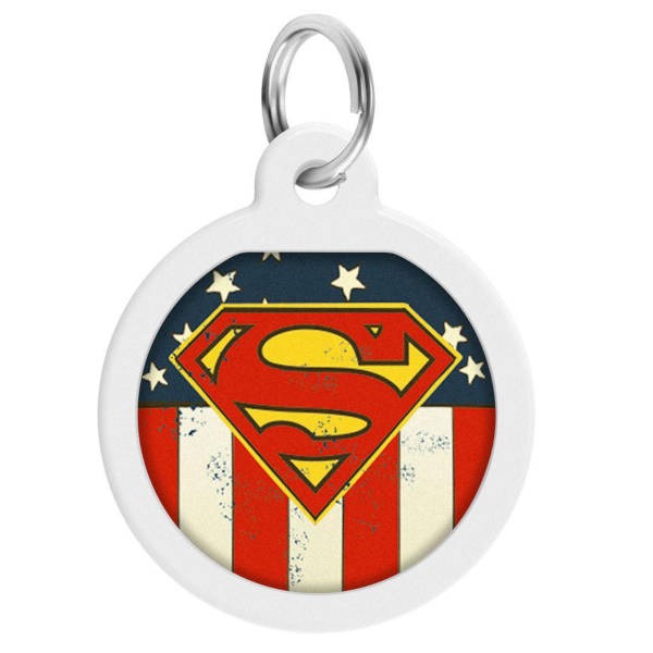 Wau Dog Smart ID "Superman Flag" - Μεταλλική Ταυτότητα Με QR Code 25mm